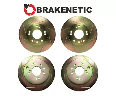 F&R BRAKENETIC Sport Slot Brake Rotors 30mm Z32 300ZX Conversion 4/5LUG • $361