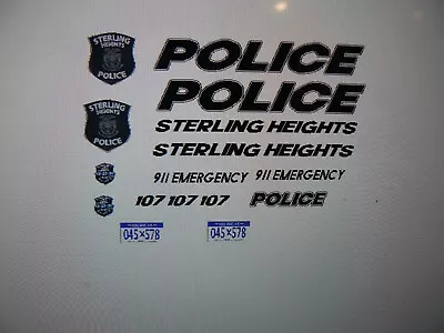 Sterling Heights Michigan Police Car   Decals  1:64 Two For One Money • $10.99