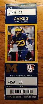 2023 Bowling Green Vs Michigan Wolverines Football Ticket Stub West Suite • $49.99