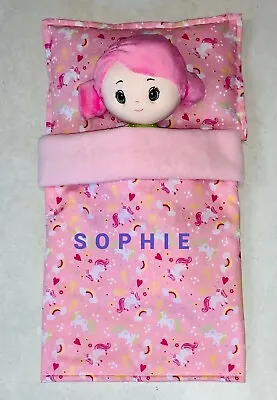 £10 • Buy Dolls Pram And Cot Blanket Duvet & Pillow Bedding Set Personalised Dollys Name
