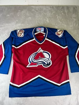 Vintage Colorado Avalanche CCM Hockey Jersey Adult XL Made In Canada Patrick Roy • $44.95