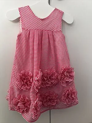 BNWT Mayoral Chic Tulle Dress Size 3Y 98cmwhite And Pink Stripes Flowers • £12.99