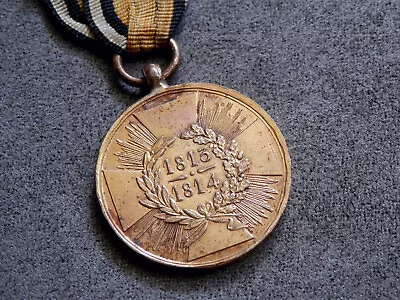 Original Prus. Napoleonic Wars Campaign Medal For 1813-1814 With Ribbon • $159