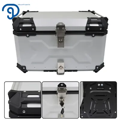 65L Motorcycle Aluminum Trunk Tour Tail Box Waterproof Luggage Storage Top Case • $152.03