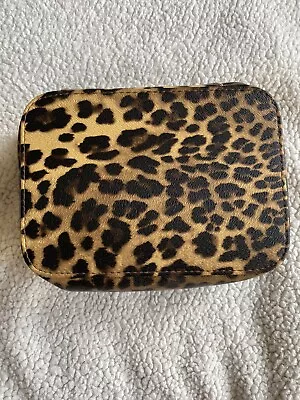 Trish Mcevoy Leopard Print Make Up Zipper Organizer With Mirrored Compacts • $26