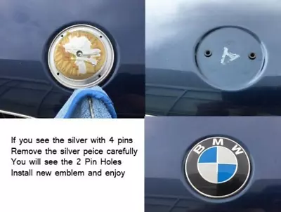 $37.99 • Buy Original BMW 82mm Car Front Hood Rear Trunk Emblem Badge Bonnet Logo Genune