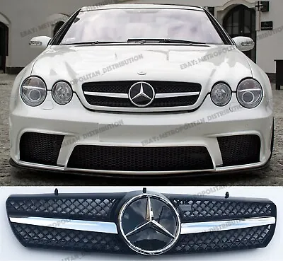 Mercedes CL C215 W215 Grille Single Fin Bar AMG CL55 CL63 CL65 CL600 CL65 Chrome • $160.62