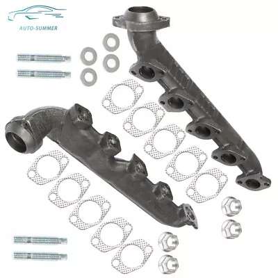 Left & Right Exhaust Manifold Headers For 2000-2013 Ford F-Series/E350/E450 6.8L • $128.25