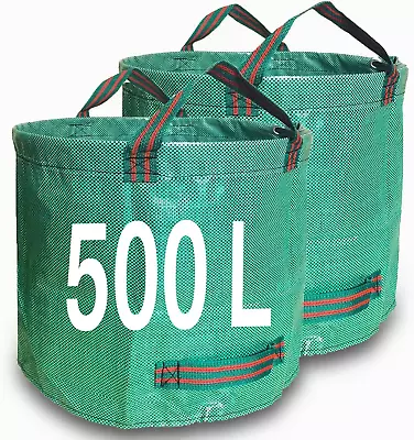 Singwow Garden Waste Bags 500L X 2 Heavy Duty Garden Bags Reusable Garden Sack • £18.47