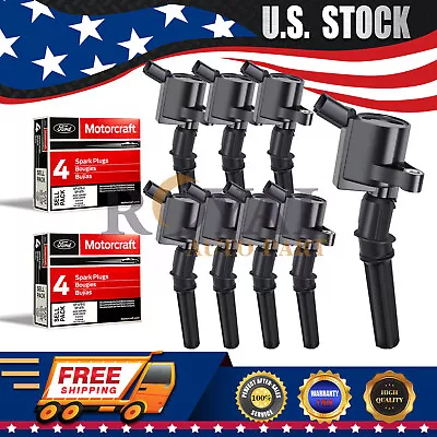 DG508 Ignition Coils And Motorcraft Spark Plug SP479 Fits Ford F150 Lincoln 5.4L • $81.47