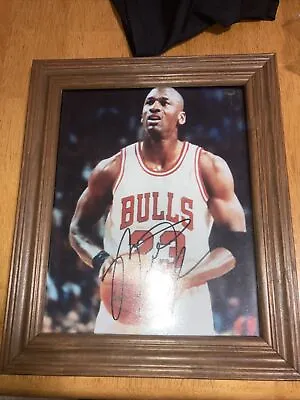 Framed 8x10” Autographed Photo Of Michael Jordan Chicago Bulls COA • $225