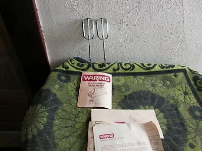 Clean Set Of Beaters + Paperwork For A Vintage Warning Multi Speed Hand Mixer • $8.99