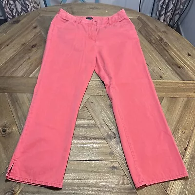 J Crew Women's Pink Favorite Fit Flat Front 100% Cotton Crop Pants Size 6 • $16.99