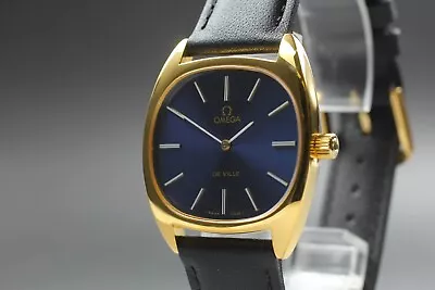 [N MINT] Omega De Ville Gold Blue Dial Cal. 625 Manual Winding Men's Watch JAPAN • $499.99