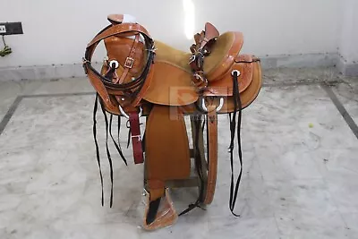 A Fork Premium Western Leather Wade Tree Roping Ranch Horse Saddles 10-20 • $363.06