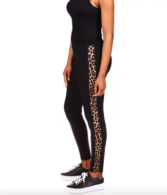 MICHAEL MICHAEL KORS Cheetah-Panel Leggings Pants Size L NEW $98 • $28