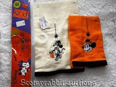 Partial DISNEY MICKEY & MINNIE MOUSE HALLOWEEN 2 Piece Towel Set New With Tags • $11.80