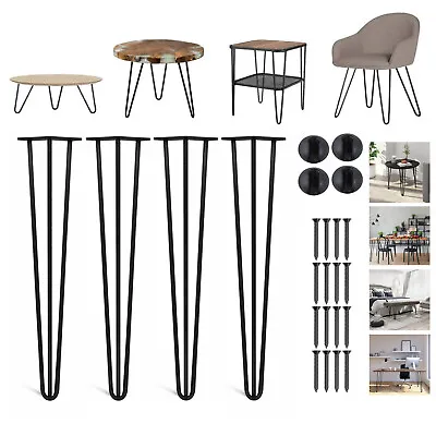 £20.90 • Buy 4x Hairpin Legs Hair Pin Legs Set For Furniture Bench Desk Table DIY 4''-28''