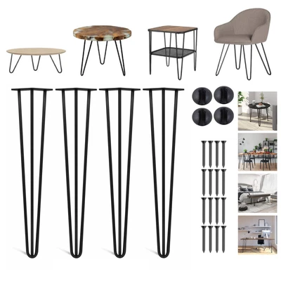 £20.90 • Buy 4x Hairpin Legs Hair Pin Legs Set For Furniture Bench Desk Table DIY 4''-28''