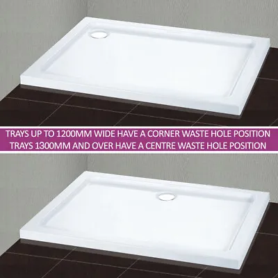 1100x900x40mm Rectangle Shower Enclosure Tray Slimline Bathroom Stone Resin Base • £127.99