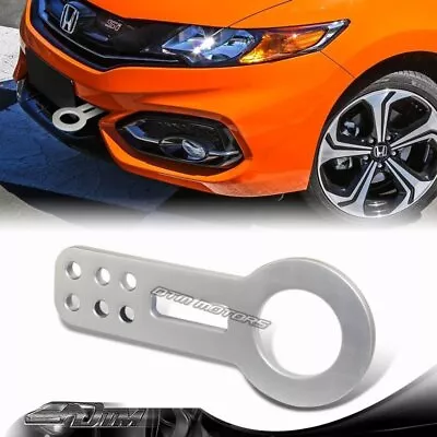 Universal Anodized CNC Billet Aluminum JDM Silver Front Bumper Racing Tow Hook • $20.99