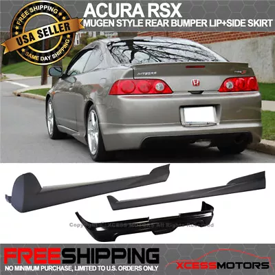 Fits 05-06 Acura RSX Mugen Style Rear Bumper Lip Spoiler + Side Skirts Pair PU • $522.99