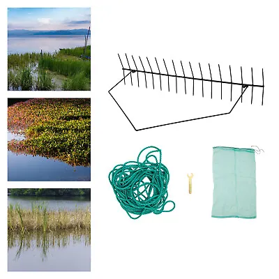 LAKE/POND WEED RAKE 32 DOUBLE SIDED DROP AND DRAG AQUATIC WEED REMOVAL&66ft ROPE • $69.35