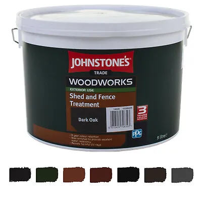 5L/9L Johnstones Woodcare One Coat Shed And Fence Paint Garden UV Protection UK • £12.99