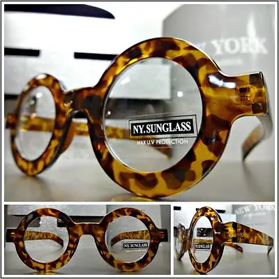 Mens VINTAGE 50s RETRO Style Clear Lens EYE GLASSES Round Tortoise Fashion Frame • $29.99