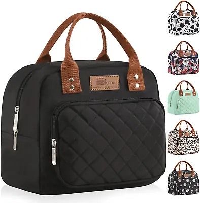 HOMESPON Insulated Lunch Bag For Women Men Ladies Work Adult Cool Tote Box Black • £15.98