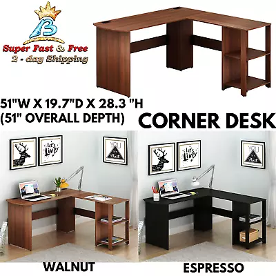 Corner Desk Computer Shelf Organizer Student L Shape Table Home Office Furniture • $153.76