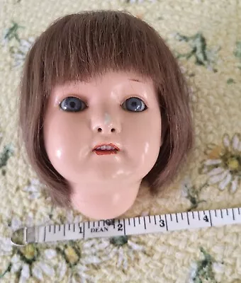 VTG UnmarkedComposition Child Doll Head. 4 TeethOpen MouthFixed EyesHumanHair • $8