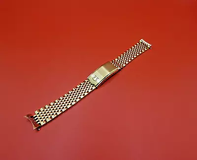 Fit Vintage Omega Watch Cases  18mm Gold  Tone Curved Watch Bracelet • $79.95