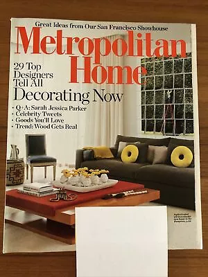 Metropolitan Home Magazine San Francisco   29 Top Designers October 2009  • $8.95