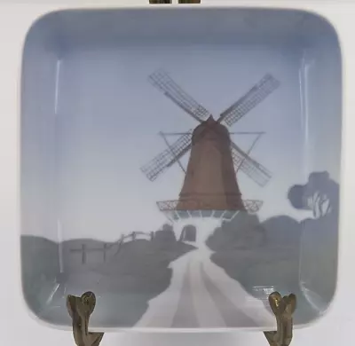 Vintage B&G Bing & Grondahl Denmark Square Windmill Dish Plate Dybbol Molle 6521 • $18.89