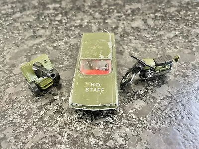 Corgi Oldsmobile Super 88 V Rare US Army HQ Staff Car 358 Matchbox Bike Fieldgun • £10