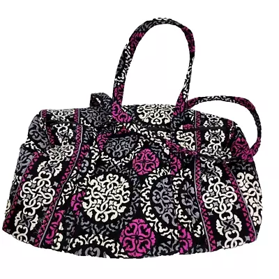 Vera Bradley Canterberry Magenta Duffle Bag Quilted Purse Side Pocket New • $26.95