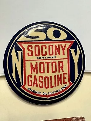 Vintage SOCONY Standard Oil Co New York Celluloid Mirror 1930’s 3- 1/2 In. Gas • $44.99