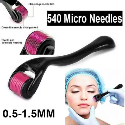 $9.99 • Buy 540 Titanium Micro Needle Derma Roller Beard Hair Growth Skin Care 0.5-1.5MM AU
