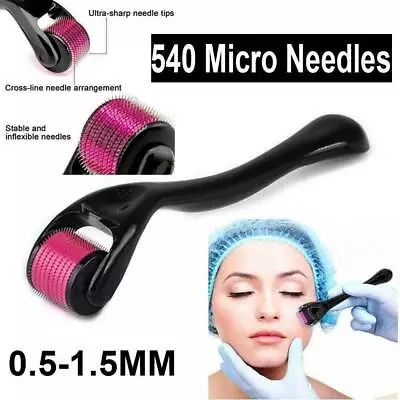 540 Titanium Micro Needle Derma Roller Beard Hair Growth Skin Care 0.5-1.5MM AU • $19.99