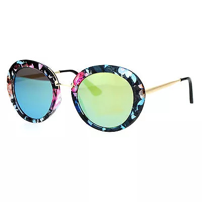 Womens Designer Sunglasses Round Vintage Fashion Eyewear UV 400 • $10.95