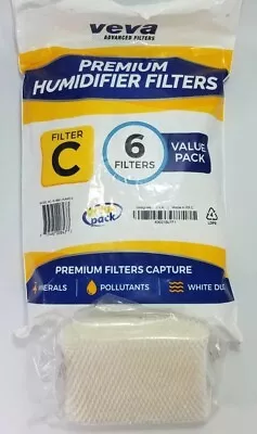 6 Pack VEVA Filter C Premium Humidifier Filters Replacement For HW Filter C  • $22