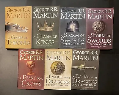 A Game Of Thrones By George R R Martin 7 Books Complete Set A Song Of Ice & Fire • £24