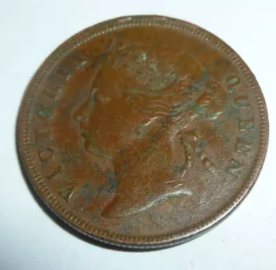 Straits Settlements 1891 One Cent Coin:  Victoria • $14.50