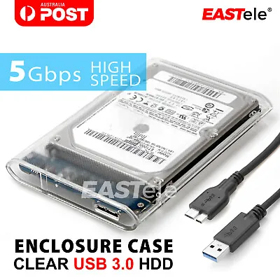 $9.95 • Buy USB 3.0 Transparent 2.5  SATA 3.0 5Gbps SSD HDD Hard Disk Drive Enclosure Case