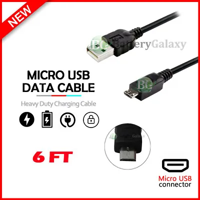 1-100 Lot Micro USB 6FT Rapid USB A To B Sync Data Cable Cord (U2A1-MCB-01BLK) • $3.19