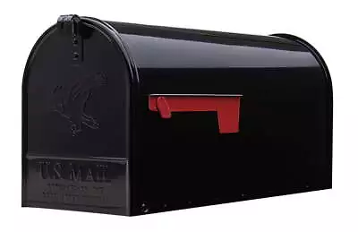 Elite Large Steel Post Mount Mailbox Black T2S00BAM • $25.04