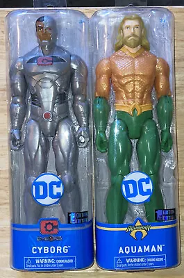 DC Comics Spin Masters 1st Edition 12” Aquaman & Cyborg 2-Pack NEW • $10.99