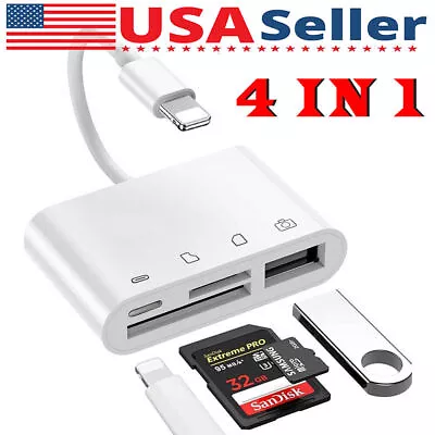 USB To Card Reader Adapter USB Camera Micro SD Memory Slot For IPhone IPad IPod • $11.99