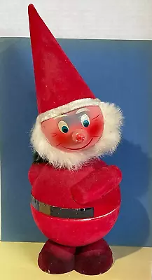 Vintage 13 Inch West German Flocked Santa Claus W/ Tree Nodder Candy Container • $65